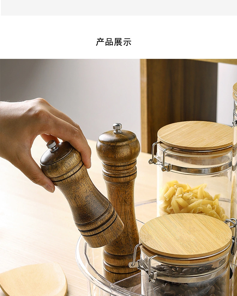 Kitchen Multi-Functional Rotating Storage Rack Transparent Seasoning Storage Rack 360-Degree Rotating Storage Box