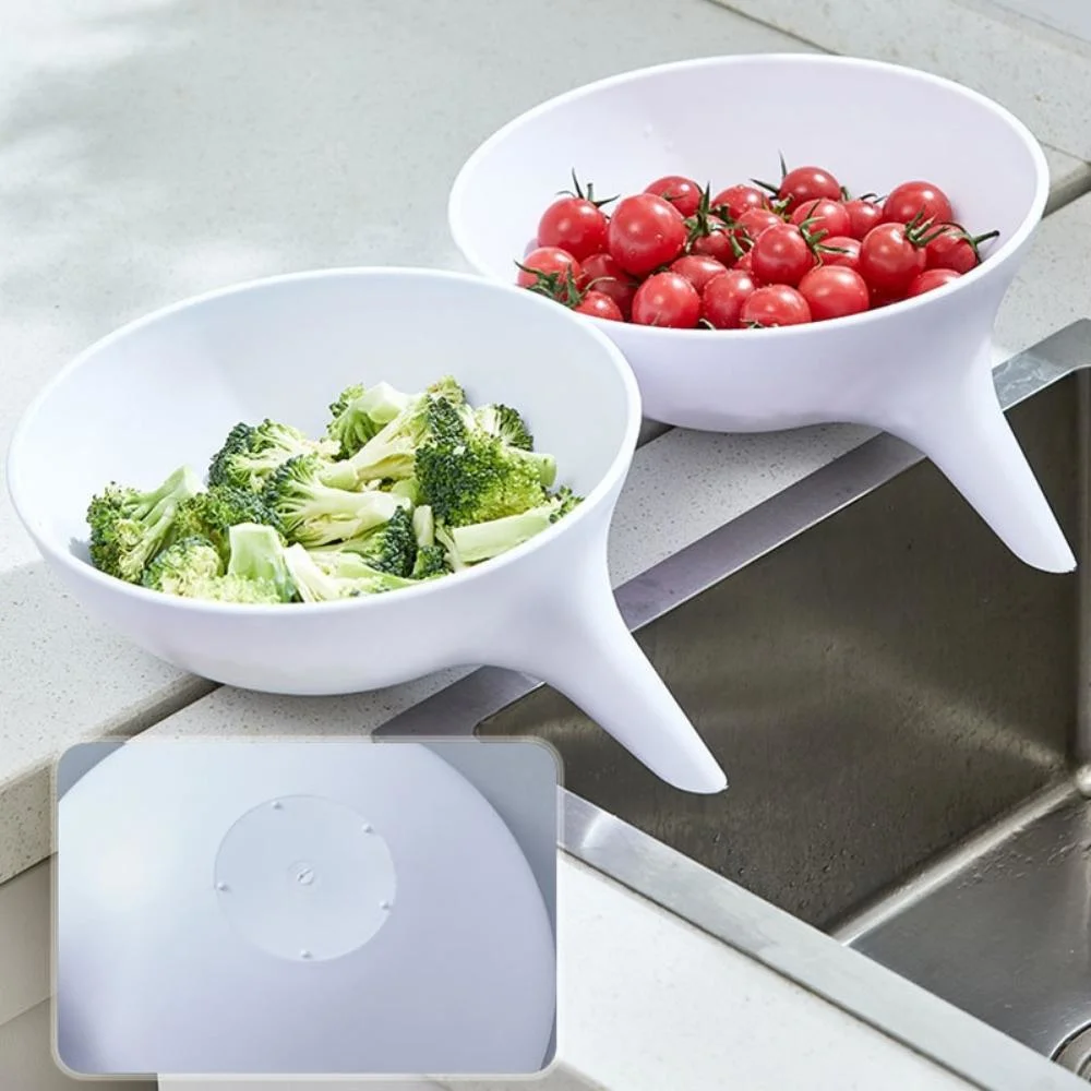 Multifunctional Drain Bowl Household Kitchen Dish Basin Drain Basket Plastic Creative Vegetable Fruits Food Colander Baskets Ci22771