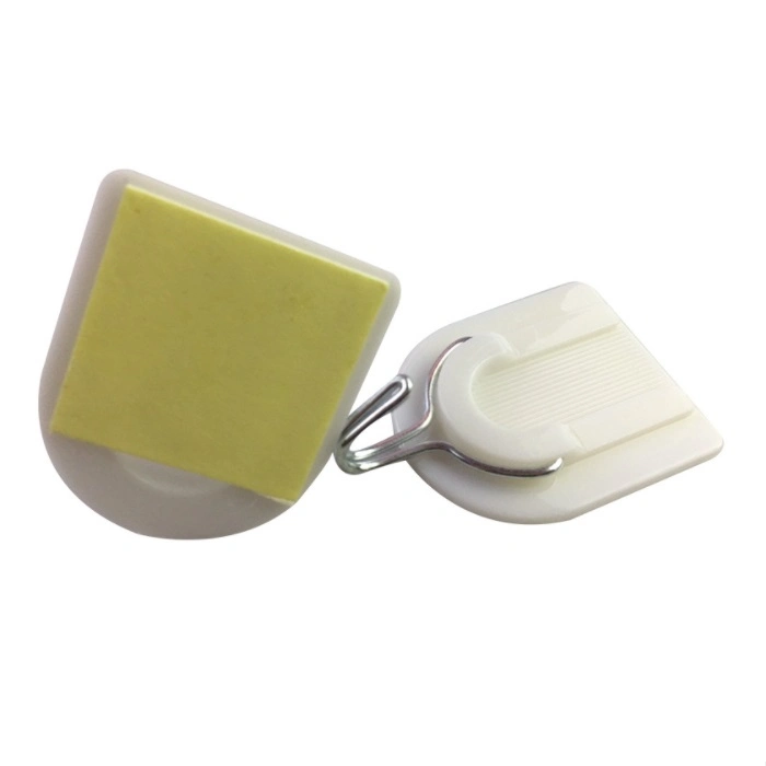 White Self Adhesive Removable Plastic Back Hooks