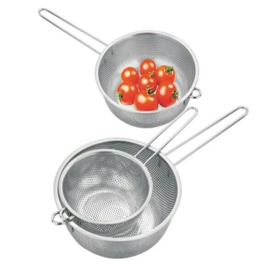 Utensílios de cozinha aço inoxidável frutas vegetais arroz dreno filtro filtro filtro rede arame cesta de armazenamento com alça longa