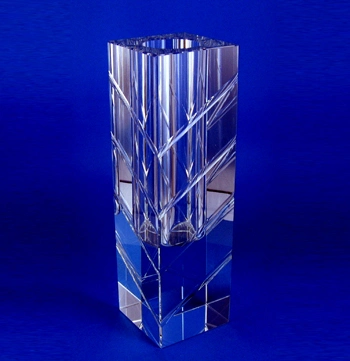 Porta Caneta Cristal com Base Azul Presente